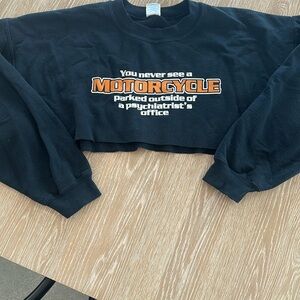 Super Cropped Motorcycle Sweatshirt